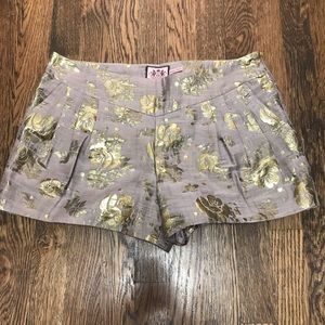 Juicy Couture Ladies Gold Floral Print Shorts